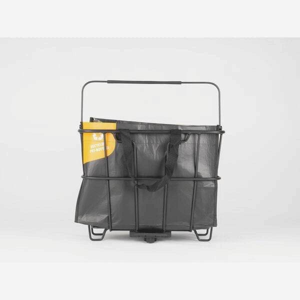 AtranVelo Grocery AVS bike basket with removable 40L bag mounted on a bike rack, showcasing its durable design and spacious storage.