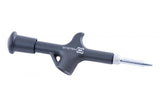 System EX Pro grease gun for bicycle maintenance with long-reach nozzle, black workshop tool for precise lubrication.