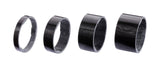BBB BHP-35 UltraSpace carbon fiber headset spacers set, including 1.1/8 inch diameter spacers from 5mm to 20mm for bike components