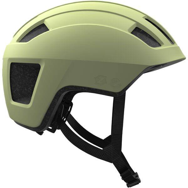 Lazer Verde KinetiCore cycling helmet in green with adjustable straps and ventilation for safety and comfort.