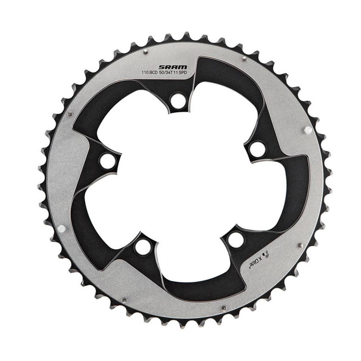 SRAM Chain Ring Road Force22 X-Glide R 50T Yaw 11 Speed S3 HiddenBolt/Non Hidden Bolt 110 Alum 5mm Blast Black BB30 or GXP (50-34): BLACK 11SPD 50T | Swinnerton Cycles