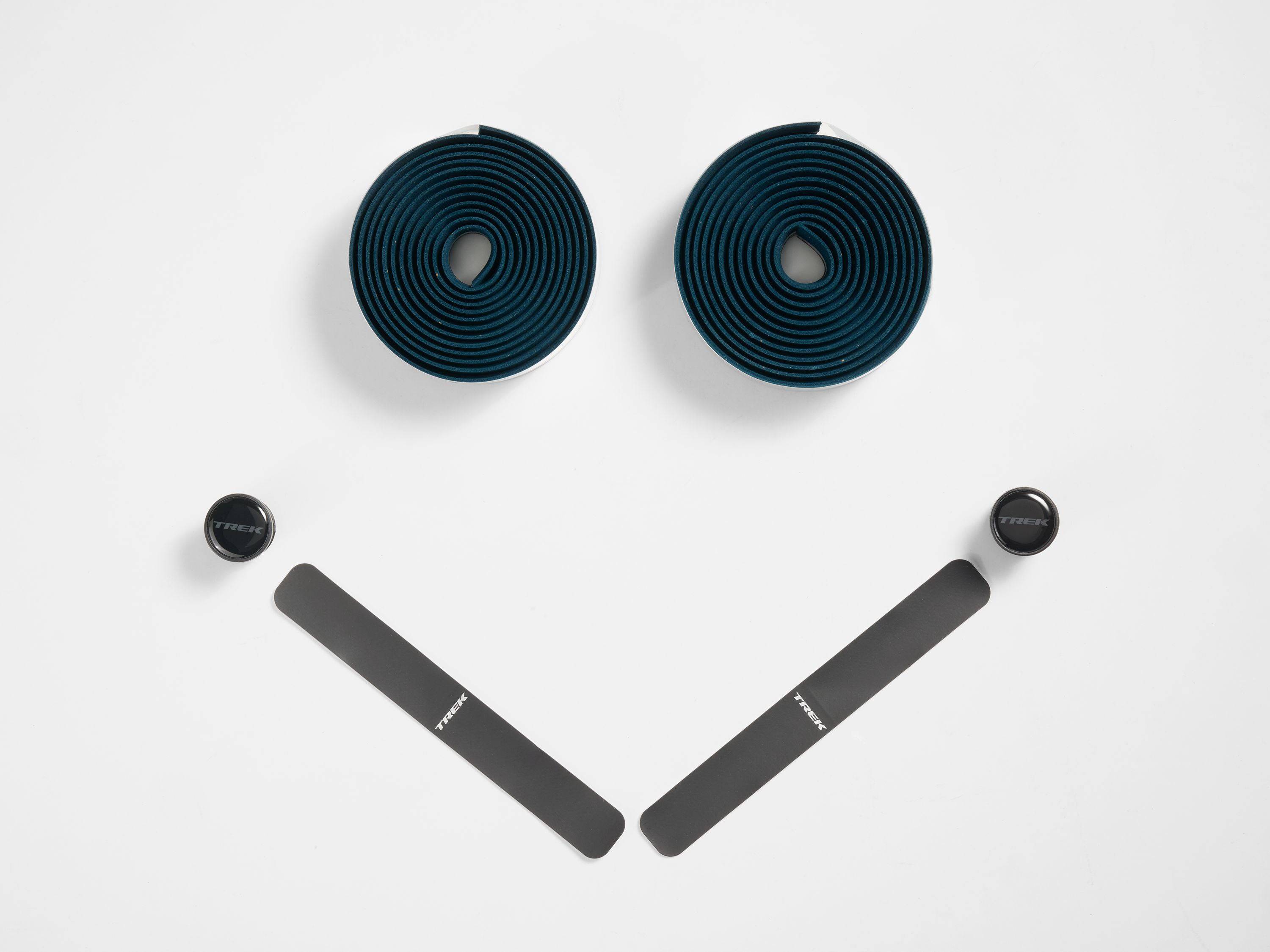 Trek Gel Cork Handlebar Tape Set for road and hybrid bikes, featuring shock-absorbing comfort and durable cork material.