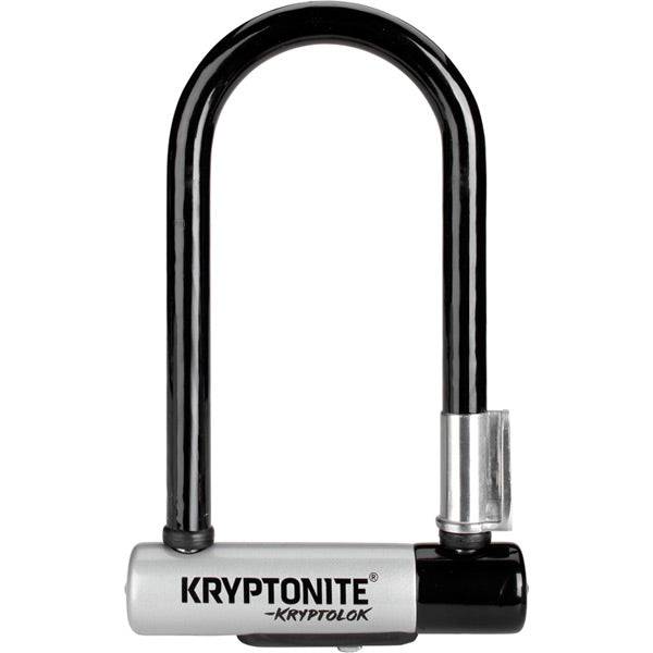 Kryptonite Kryptolok Mini U-Lock with FlexFrame Bracket for bikes, Sold Secure Gold security, compact and durable bike lock accessory.