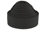 System EX Black cushioned bar tape with EVA foam provides a comfortable grip and shock absorption for bike handlebars.