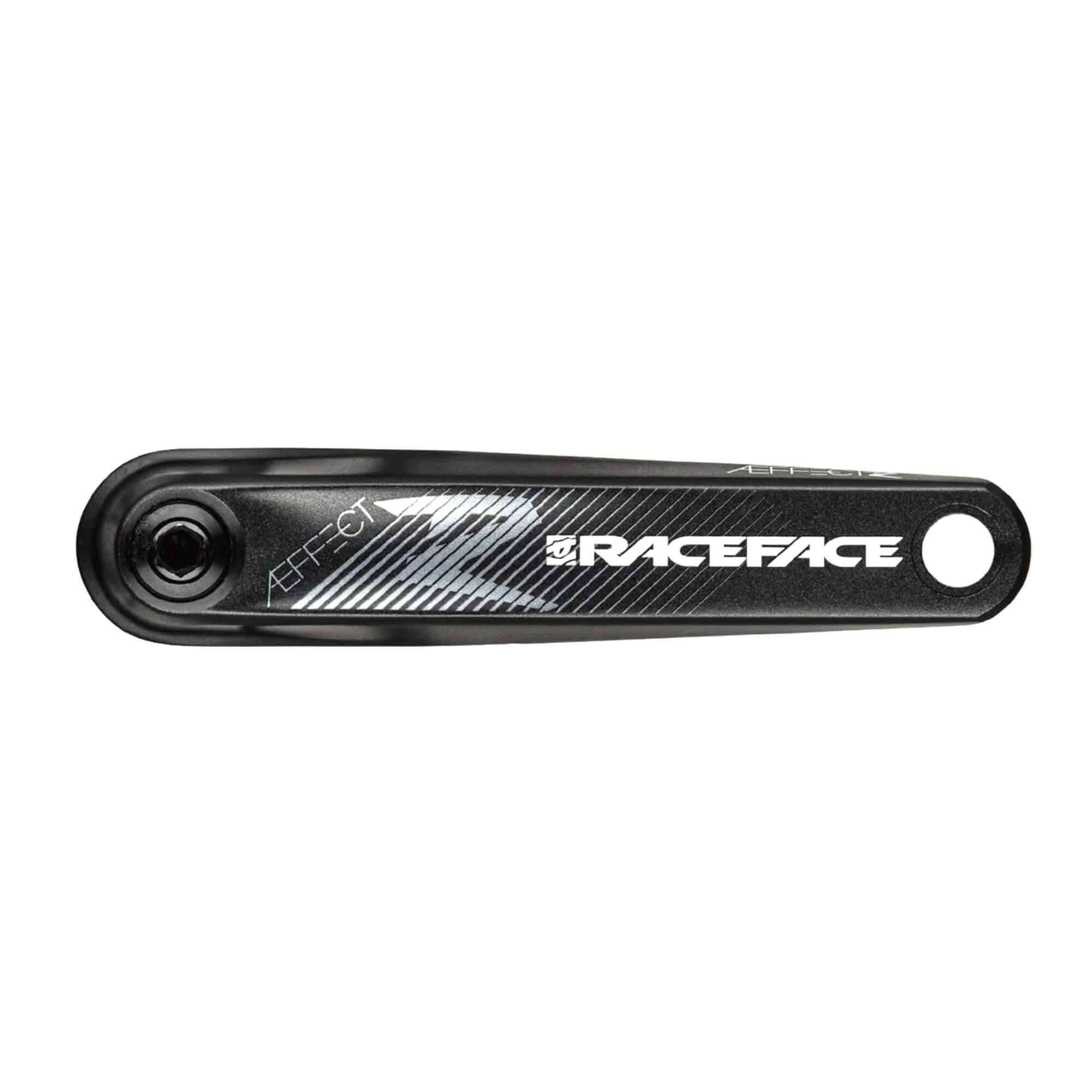 Race Face Affect R 137mm mountain bike crank arms made of CNC aluminum, showing the lightweight, durable component design.