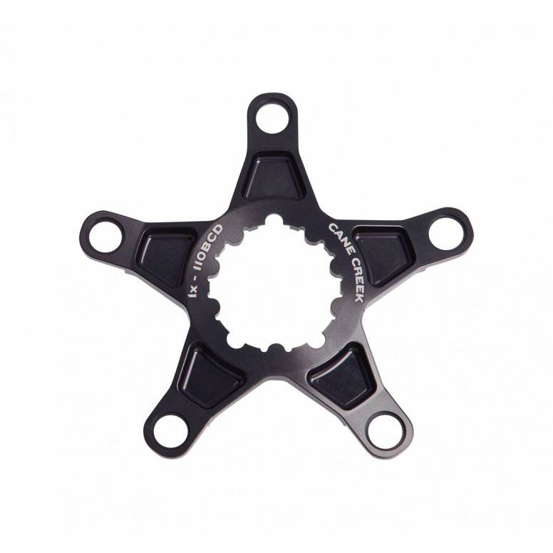 Cane Creek eeWings 1x crank spider in black with 110 BCD for gravel and road bike components