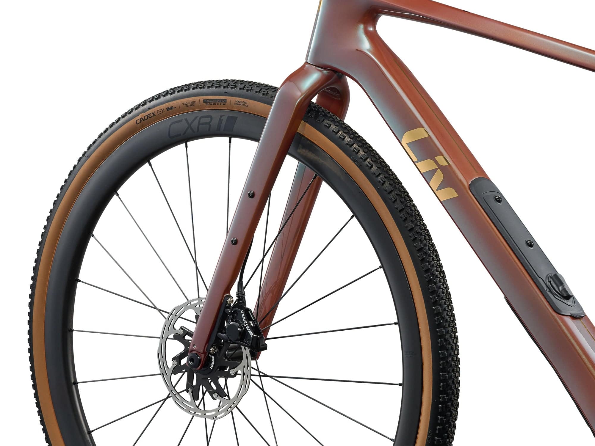 Liv Devote Advanced Pro 2026 women's gravel racing bike with adjustable wheelbase, shown with sleek frame and rugged tires.
