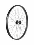 Trek Alex MD35 Boost 27.5-inch MTB front wheel in black and dark grey, designed for mountain biking components.