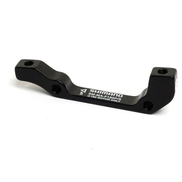 Shimano disc brake adapter for post mount caliper on I/Std fork, suitable for 180mm rotor, bike component part
