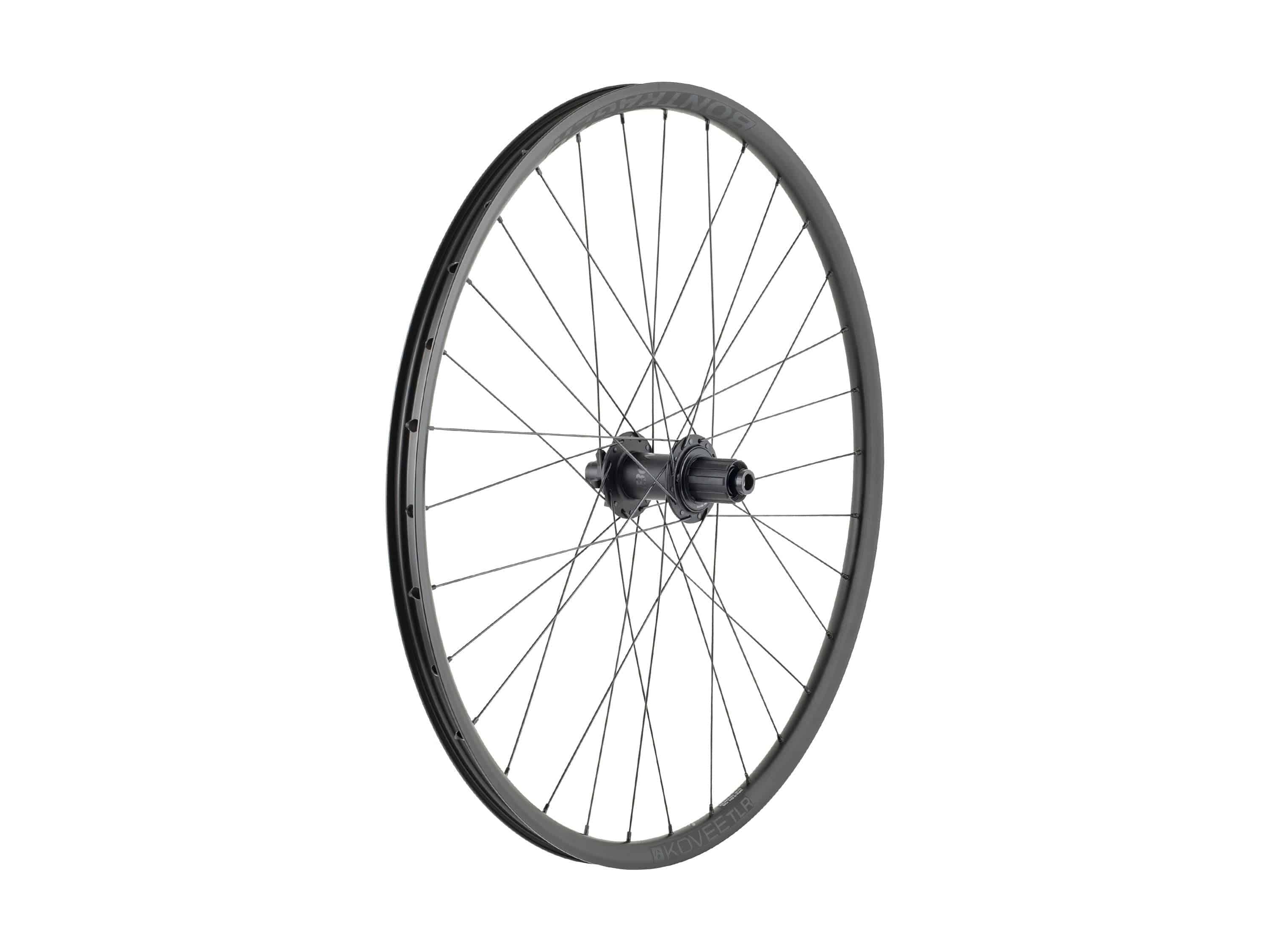 Bontrager Kovee TLR 27.5 MTB wheel with 32H tubeless-ready components, suitable for trail riding and mountain biking.