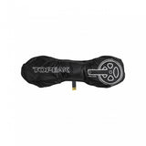 Black Topeak drivetrain cover accessory designed for Pakgo X TPG-X and TPG-X2 models, provides protection for bike drivetrain components.