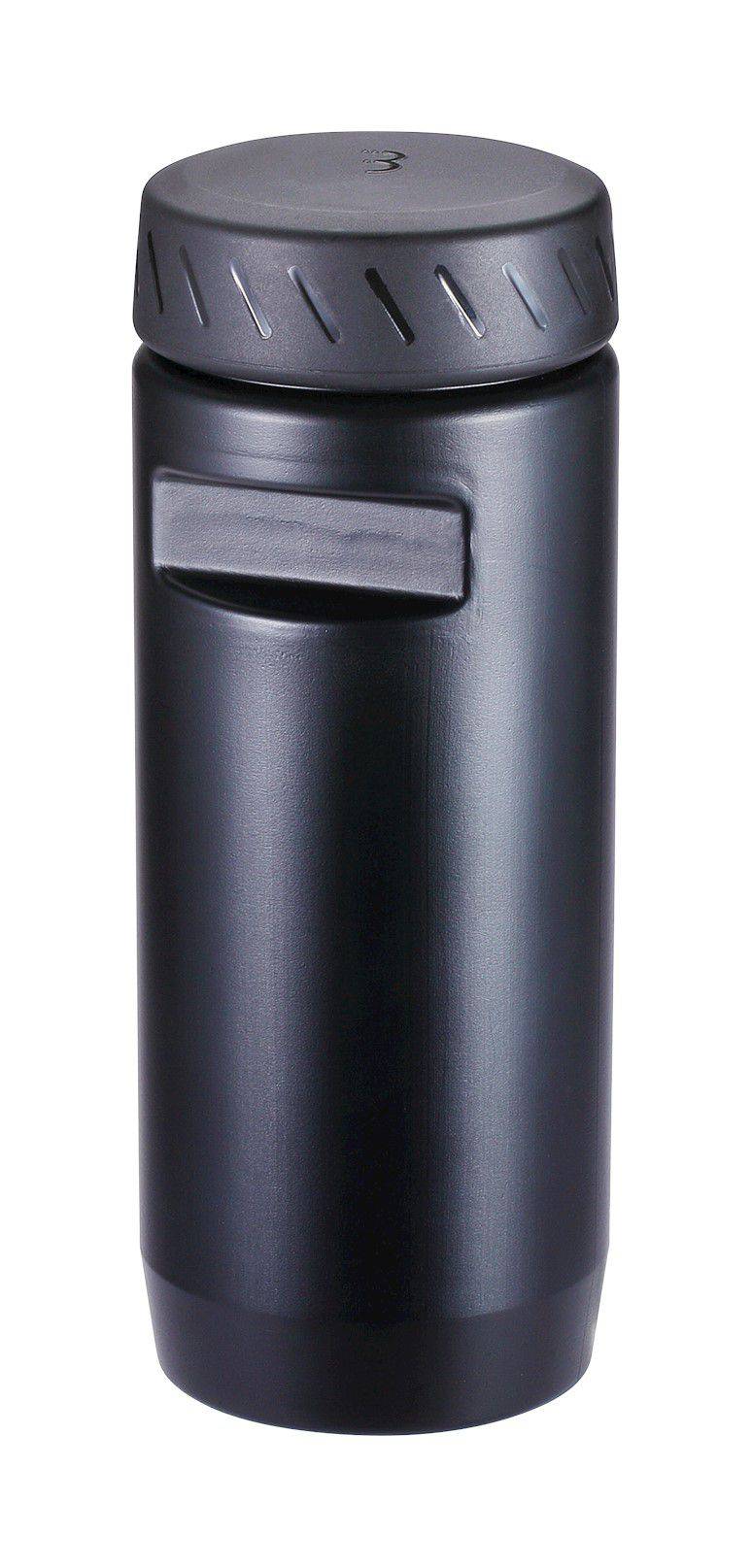 BBB BTL-18L cycling tool can water bottle storage accessory with compartments for tools and tubes, black plastic design.