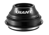 Giant All Mountain headset with 1 1/8" to 1 1/2" steerer tube, black anodized mountain bike component installed on bike fork