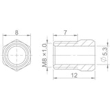 Aztec threaded shroud M8 x 1 for Formula brakes, set of 8 replacement components, made for bike brake maintenance.