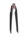 Trek Madone SLR 700C road bike fork showcasing lightweight carbon components for precise steering and high performance.