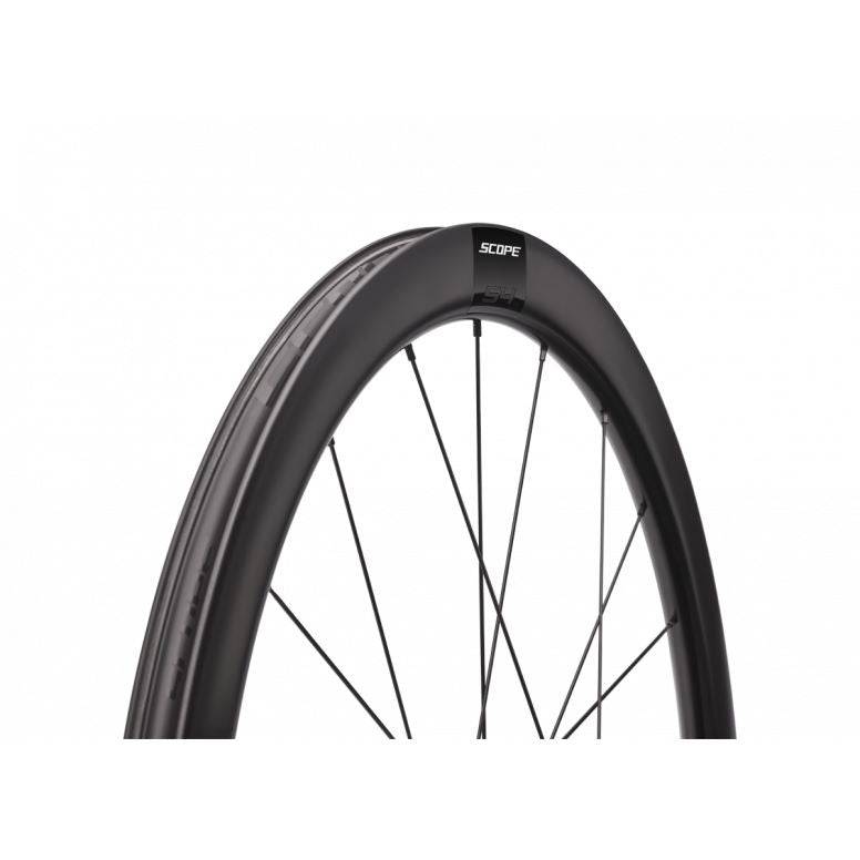 Scope Cycling S4 Disc Carbon Road Wheelset, hand-built performance cycling wheels with aerodynamic design and carbon rims.