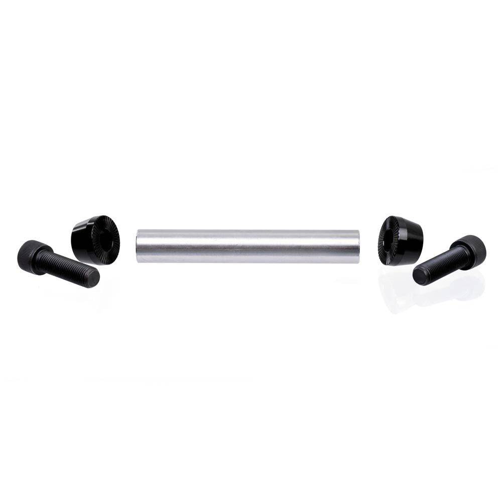 Identiti Rebate 15x100 Thru-Axle Kit for front hub conversion, includes components and accessories for bike compatibility.