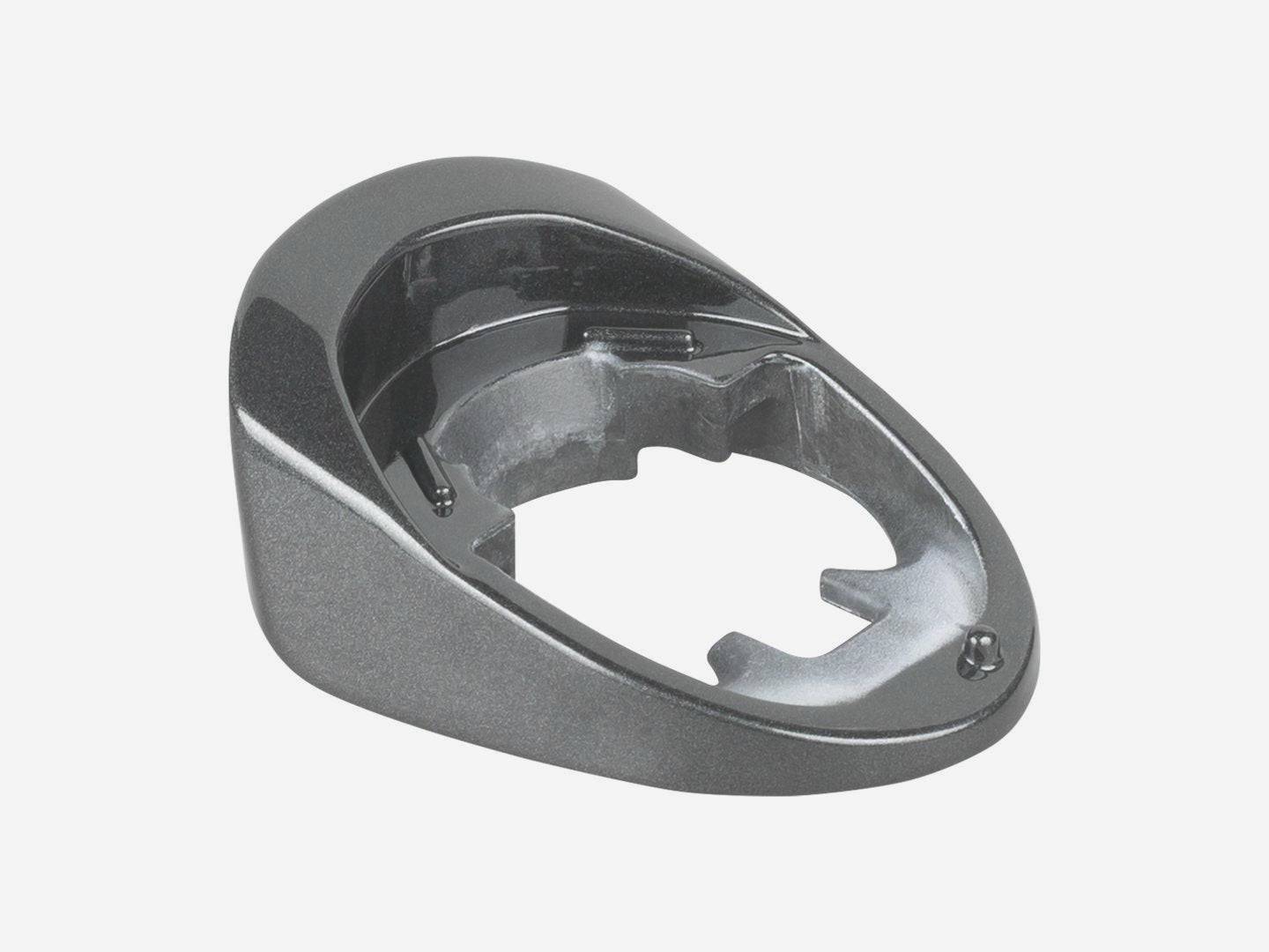 Trek 2023 Madone SL6 IsoSpeed Dnister Black headset cover for headset protection, with black finish and ergonomic design.