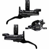 Shimano Deore XT BR-M8200 brake levers and callipers, front and rear bike components, with 2-pot design for powerful braking.
