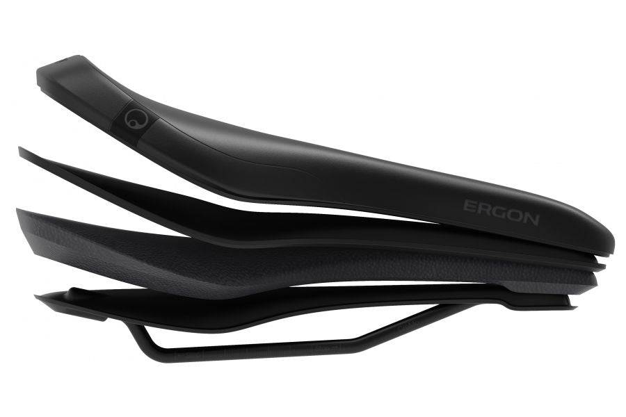 Ergon SM E-Mountain Core Men saddle, ergonomic bike seat for e-MTB, featuring supportive design and comfortable padding.