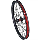 DMR Pro 24-inch black rear wheel for MTB, dirt jump, downhill, and free-ride bikes with 1-6 speed component design.