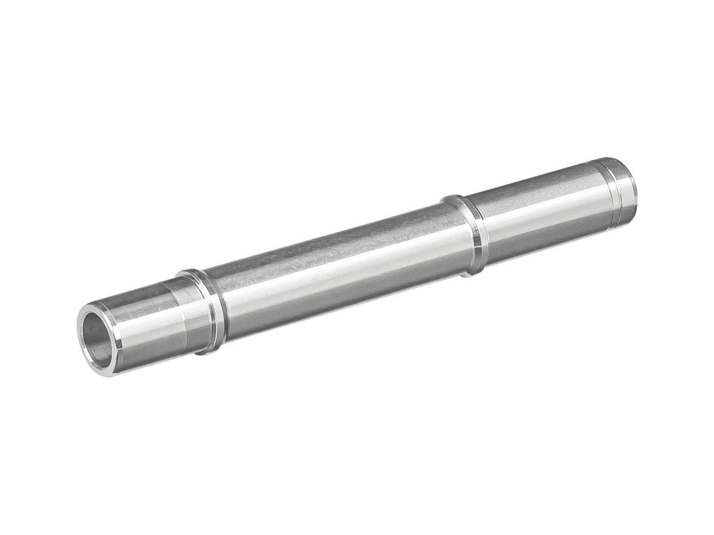 Bontrager Rapid Drive 108 replacement axle, 157mm OLD, silver, for front or rear bicycle wheel component.