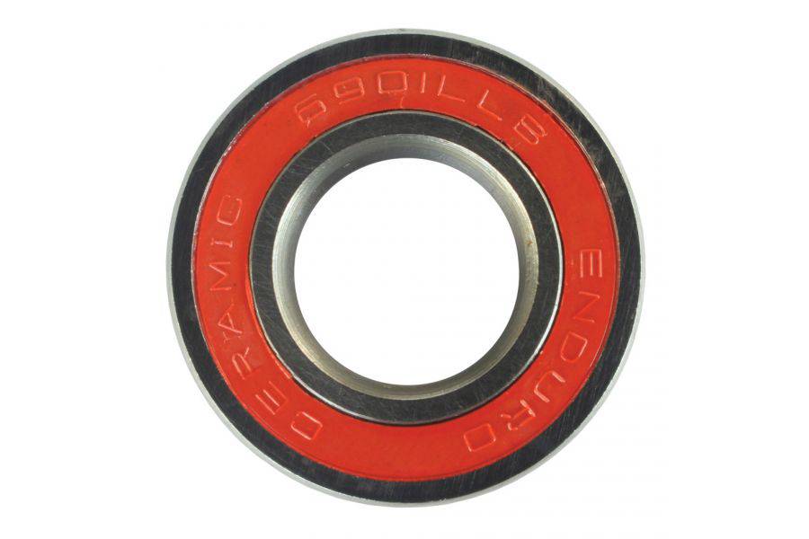 Enduro Bearings 6901 LLB ceramic hybrid bearing for cycling, showing a 12mm x 24mm x 6mm component with black and silver parts