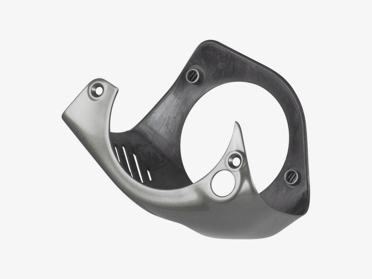 Trek Domane+ SLR motor covers, durable frame protection components for Trek road bikes, shown in close-up view.