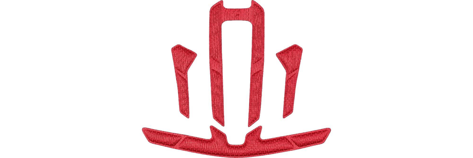 Bontrager Circuit MIPS helmet replacement fit pad kit in red, providing comfort and hygiene for bike helmet wearers.