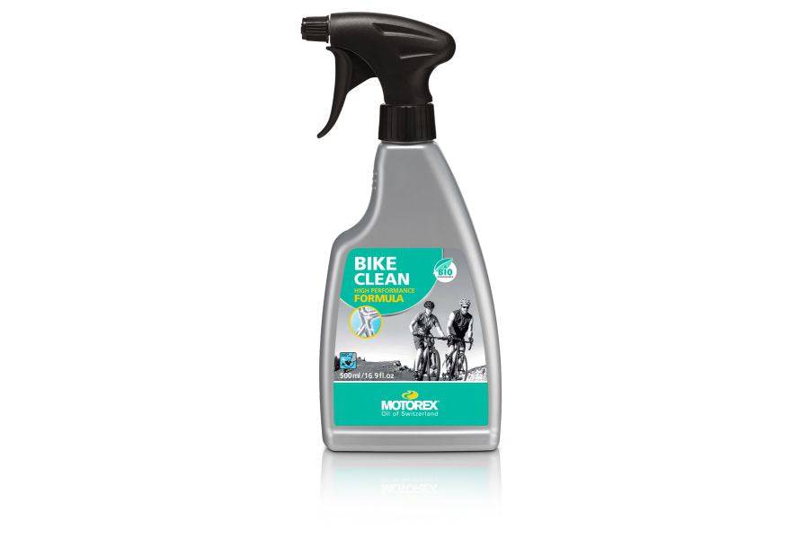Motorex Workshop Bike Cleaner in a spray bottle, biodegradable and solvent-free bike cleaning solution for workshop use.