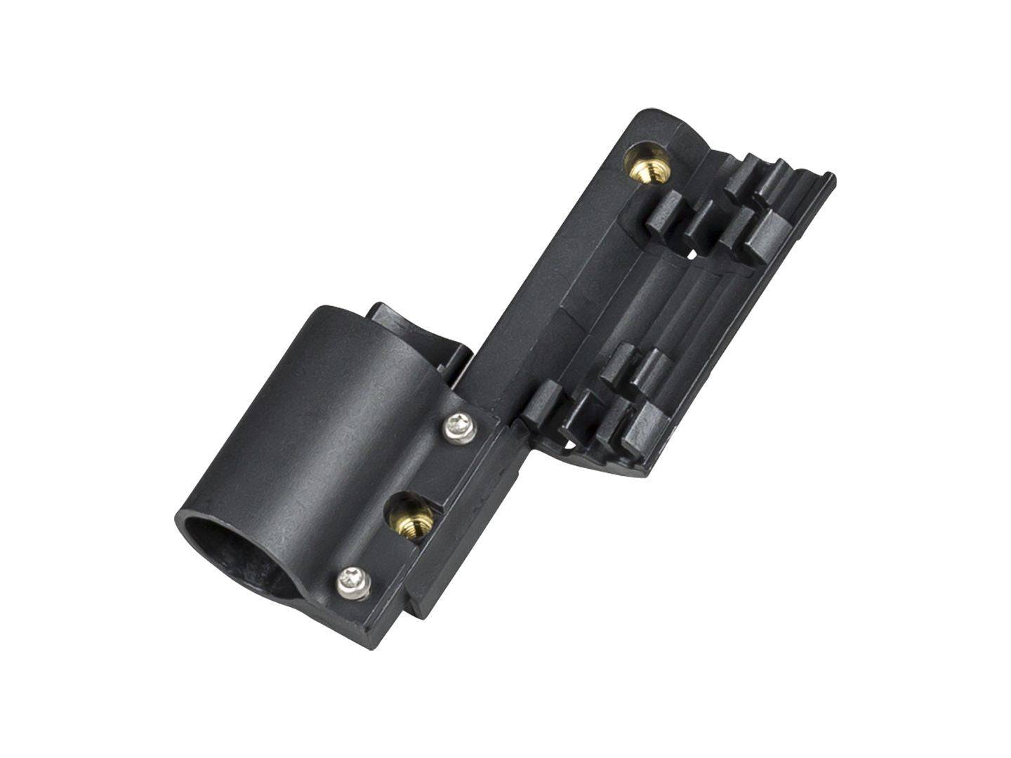 Trek Domane 2020 internal downtube cable guide and Di2 battery holder in black, showing bike component details.