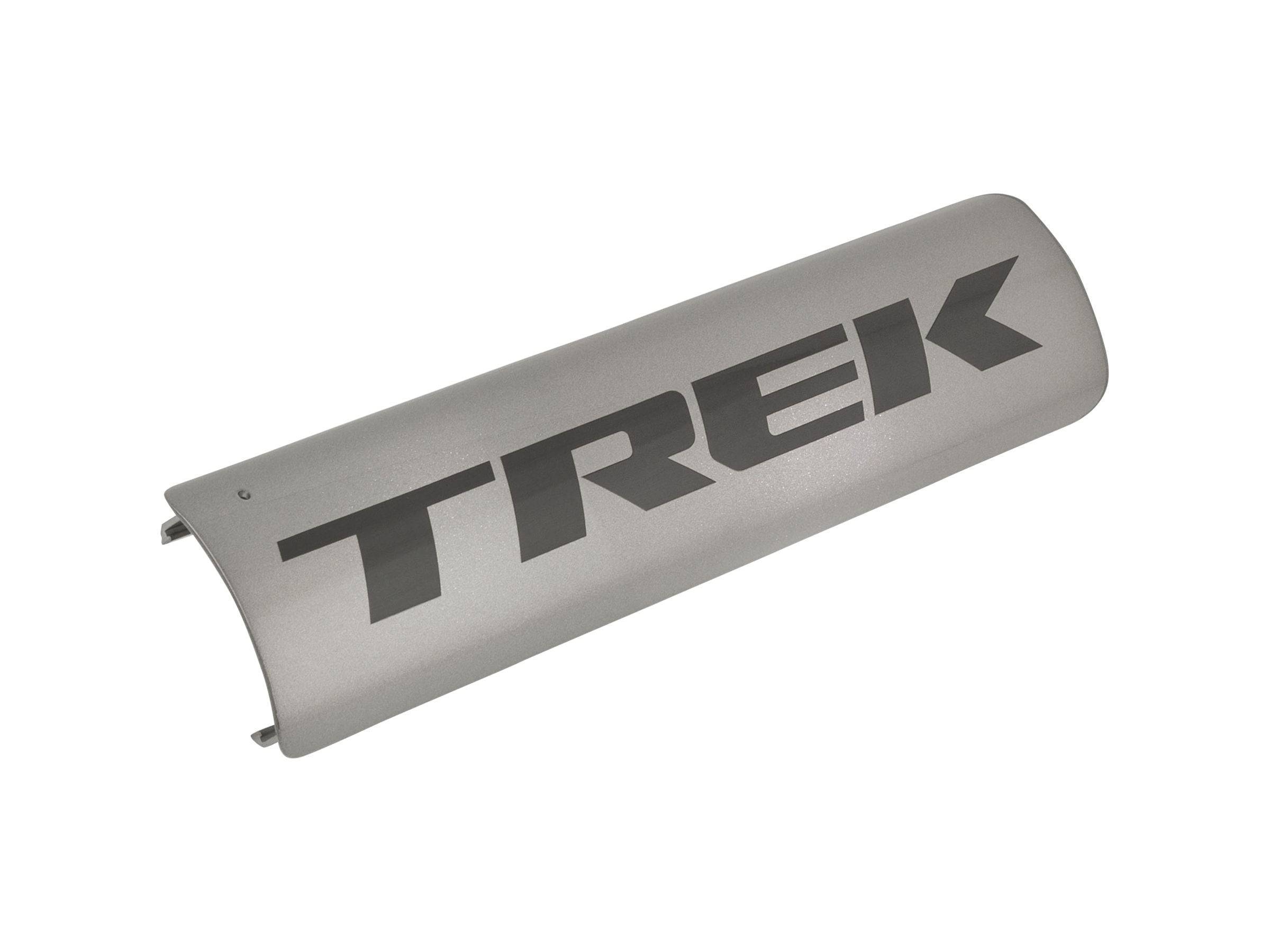 Trek 2022 District+ 9 RIB battery cover in metallic gunmetal black for e-bike components, showcasing a sleek, durable finish.