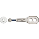 Surly Hurdy Gurdy chain tensioner for bikes and frames, adjustable dropout component for bike maintenance and frame compatibility.