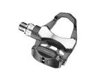 Giant Road Pro clipless pedal with adjustable release tension for road bikes, compatible with Look Kéo cleats, shown with pedal and cleats.