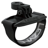 Lezyne helmet mount accessory with Velcro strap for GoPro cameras and LED lights, suitable for cycling or outdoor activities.