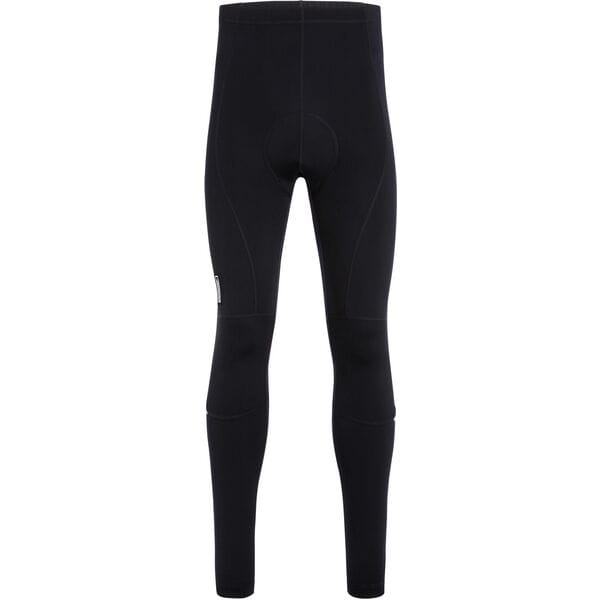 Madison men's long cycling tights with 2D Coolmax pad, reflective tabs, and a fitted, stretchy design for comfortable riding.