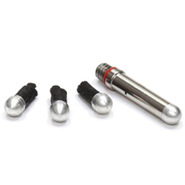 Dynaplug Megaplug Nozzle Kit with 4 plugs for Dynaplug Air MTB and road tire repair components, compact and durable tool set.
