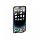 Topeak RideCase for iPhone 14 Pro Max, black shockproof bike mount case, durable accessory for cycling and smartphone protection.