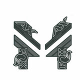 Fox Fork 32 Decal Kit: Sc Ax P-Se Grey Logo Matte Black 2018 Spares & Accesories | Swinnerton Cycles