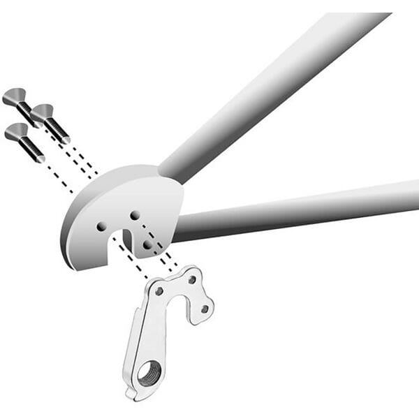 Durable M Part gear hanger for KTM bikes, replacement bike frame protector with robust construction and precise fit.