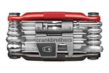 Crank Brothers Multi 17 bike repair multi-tool with chain and spoke wrenches, compact workshop tool for bike maintenance.