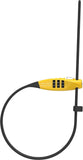 ABUS Combiflex TravelGuard YE cable lock with adjustable 3-digit combination, showing the lock and flexible cable for travel security.