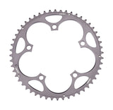 BBB RoadGear 2x9/10 speed 130BCD chainring for Shimano and SRAM double cranksets, shown with teeth and mounting holes.
