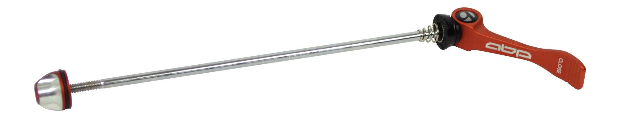 Trek Bontrager ABP Classic rear skewer for first-generation ABP bikes, 210mm length in red and silver, bike components.
