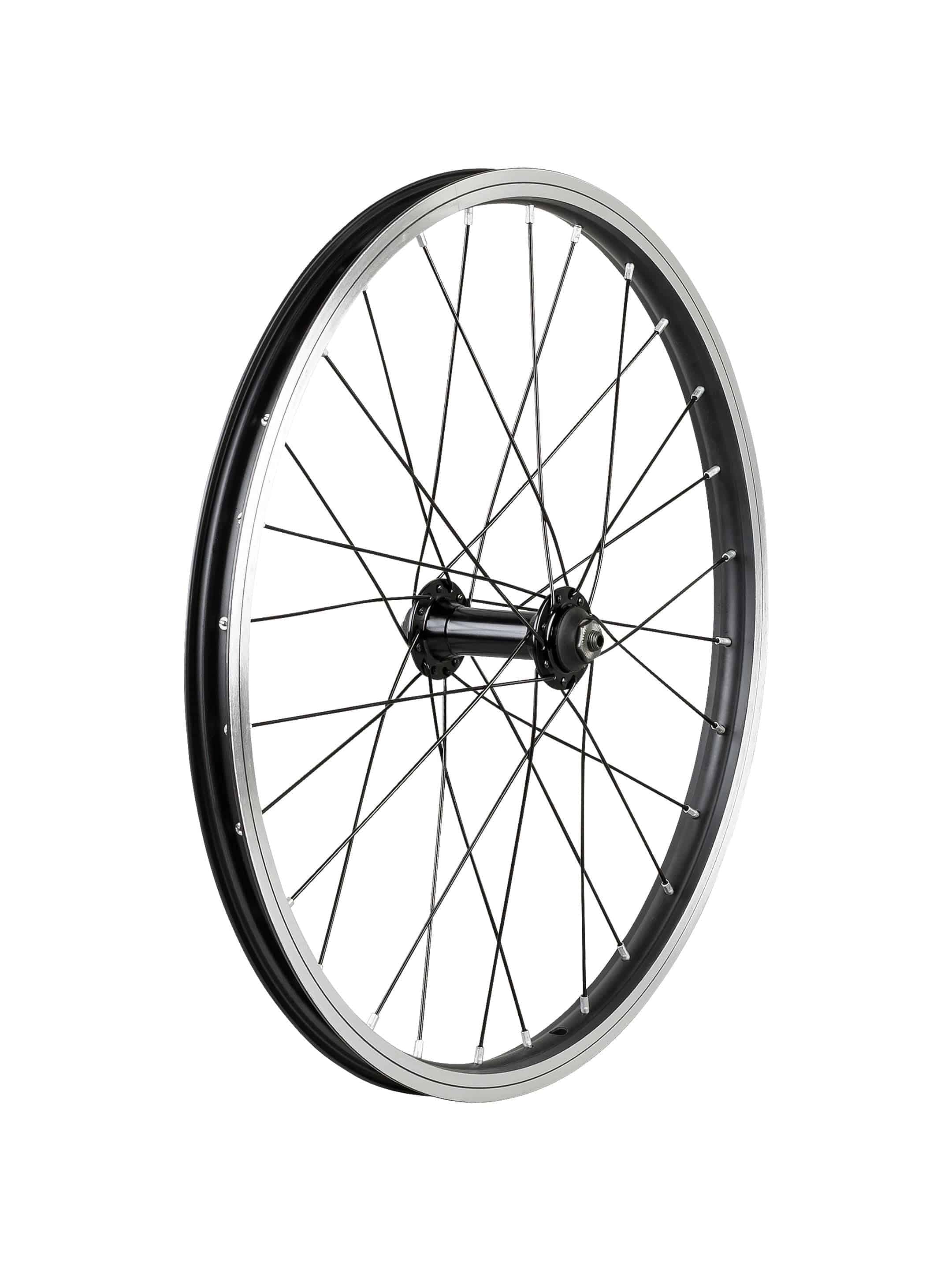 Trek J20C 20-inch kids mountain bike wheels showing durable MTB replacement wheels with black rims and spokes.