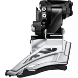 Shimano Deore M6025-H double front derailleur for MTB, high clamp, down swing, dual pull, bike components, black finish