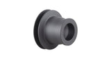 Black Bontrager Aeolus RSL 12mm non-disc front hub axle end cap for 100mm old road bike wheels.
