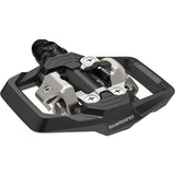 Shimano PD-ME700 SPD clipless pedals for cross country and trail biking, black, dual-sided with durable metal cleats.