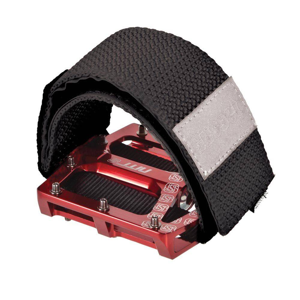 Gusset Components toe straps for platform pedal bike pedals, made of durable material, designed for secure grip and easy adjustment.