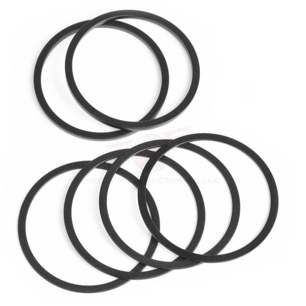 Wheels Manufacturing OSBB to PF30 bottom bracket spacer kit for GXP cranks, showing metal spacers on a white background.